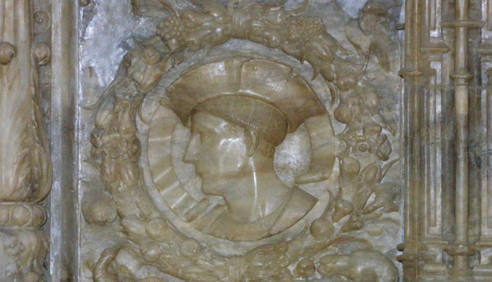 Damián Forment en un detalle del Retablo de la Catedral de Huesca.