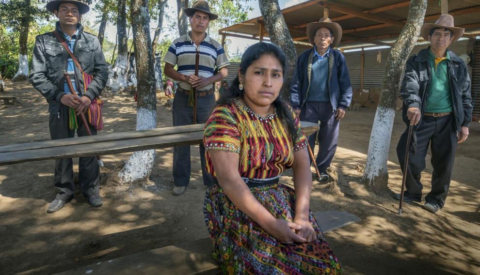 Marcela Chacach,  lideresa cachiquel de la Comunidad Loma Alta
