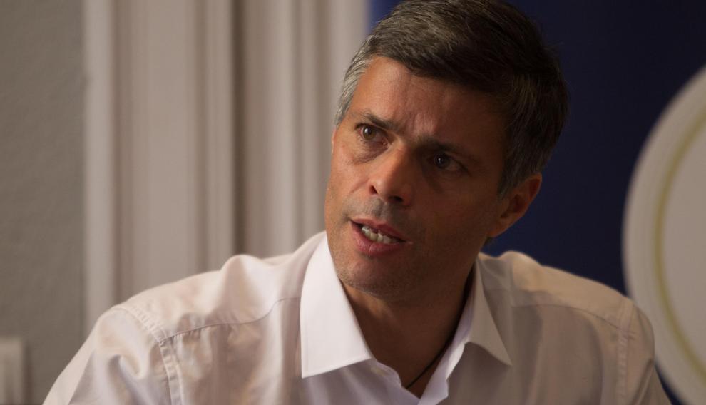 Leopoldo López, durante el encuentro con Fernando de Yarza.