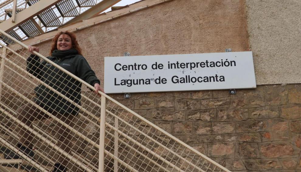 Carmina Franco, en el Centro de Interpretación de la Reserva Natural Dirigida de la Laguna de Gallocanta.