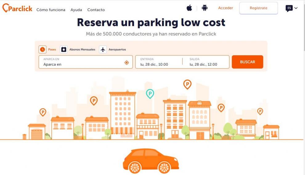 Página web de Parclick.