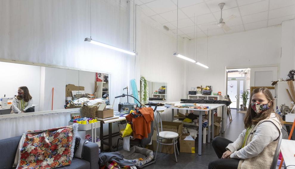 La zona del taller de confección, en el mismo local de Pedro de Luna.