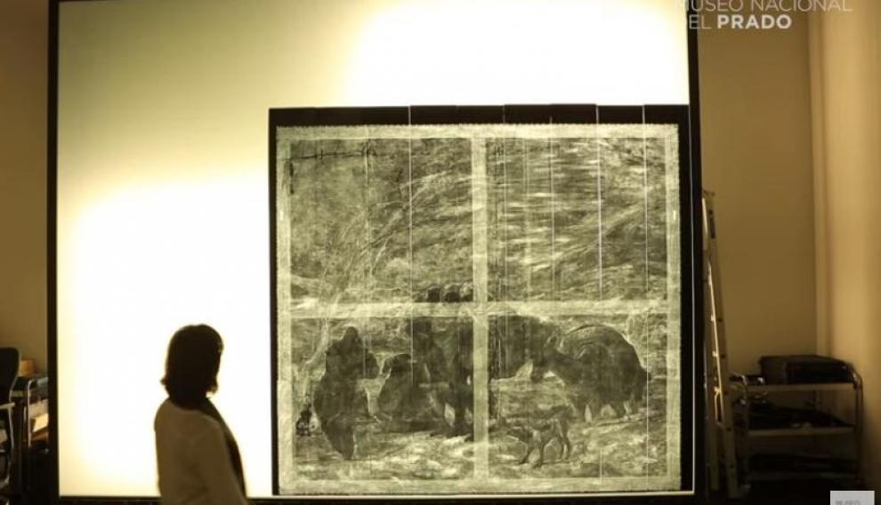 Radiografía para estudiar y restaurar el lienzo de Goya.