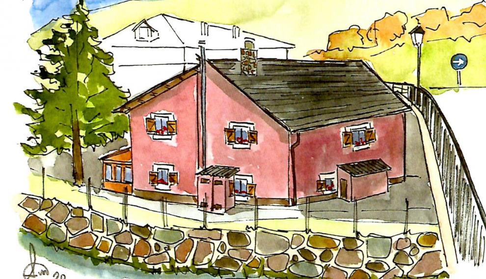 Dibujo de la Casa del Puente.