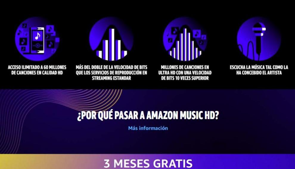 Portal de Amazon Music HD.