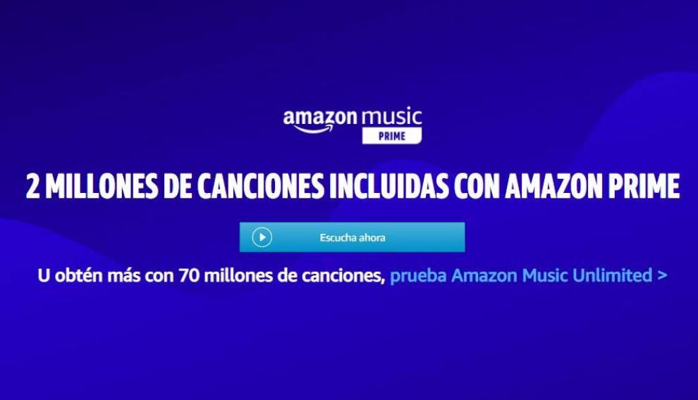 Portal de Amazon Music Prime.
