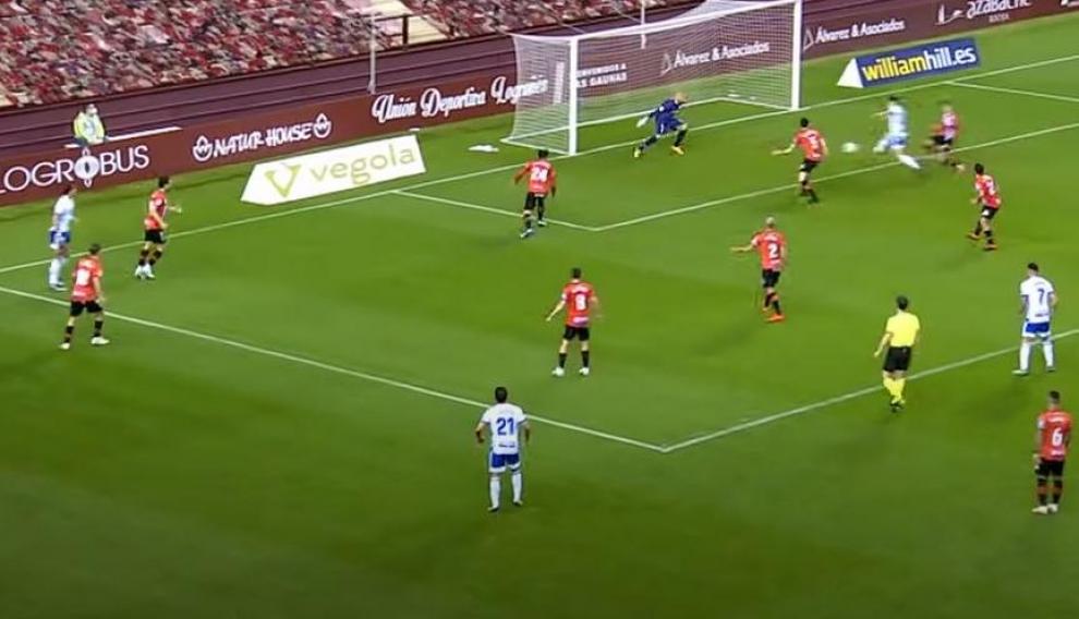 Logroño. Minuto 67. Hubiese sido el 1-2.
