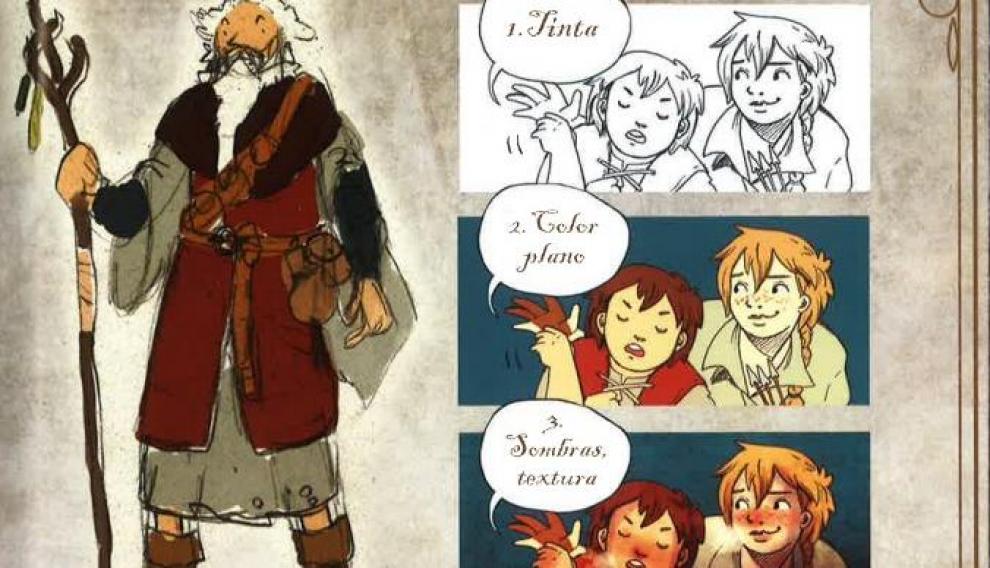 Los personajes y el proceso de trabajo del cómic.