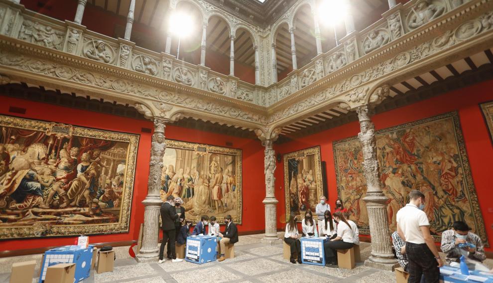 Presentación de los cuatro proyectos finalistas este jueves en el Patio de La Infanta de Ibercaja