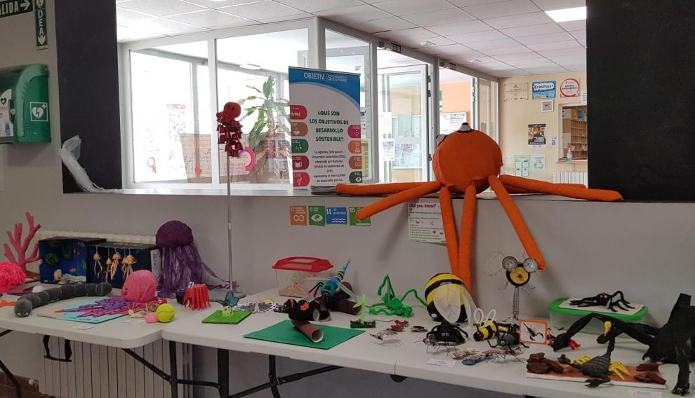 Muestra de invertebrados reciclados de 1º ESO