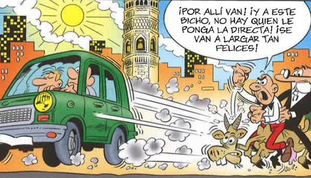 La torre de San Pablo, en otra de las viñetas.