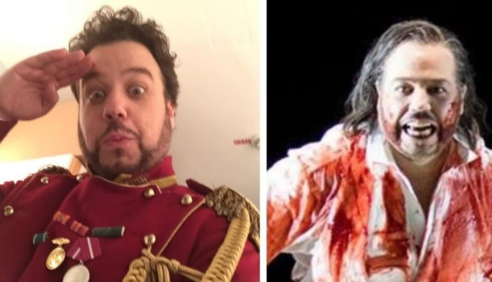 El tenor aragonés, en el papel de Maurizio, de la ópera 'Adriana Lecouvreur' y como Cavaradossi, de 'Tosca'.