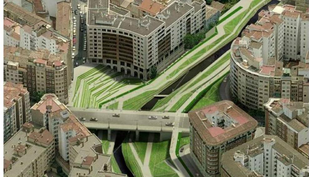 Recreaciones del proyecto para adecentar el Huerva.