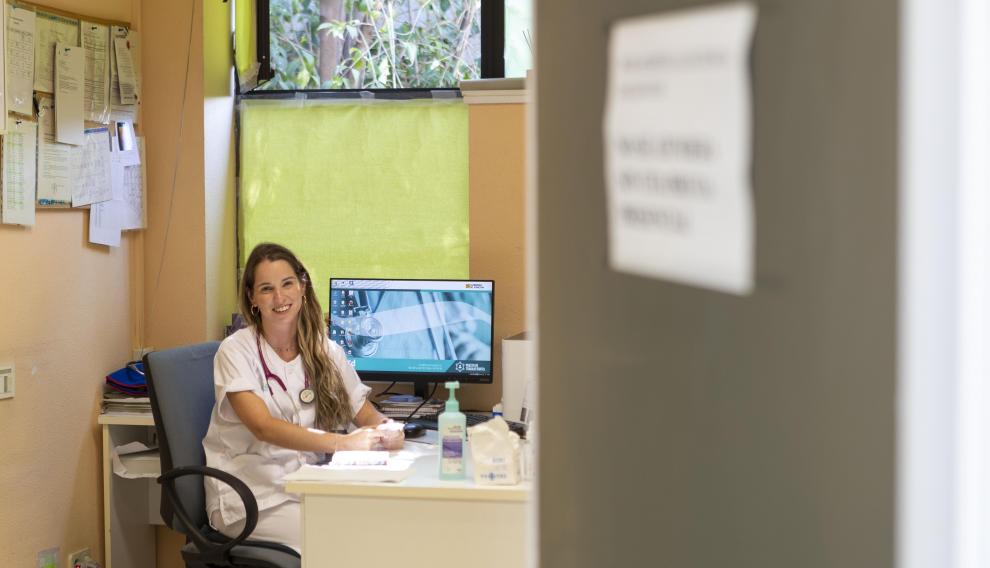 María Cuello en el centro de salud Las Fuentes Norte en Zaragoza.