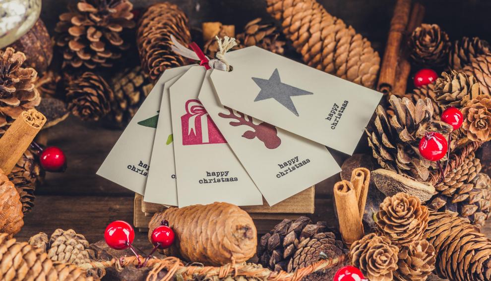 Decoración de Navidad de estilo 'raw'.