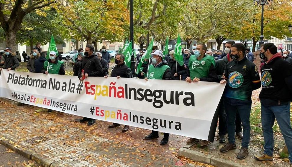 Concentración en Huesca contra la Ley Mordaza.