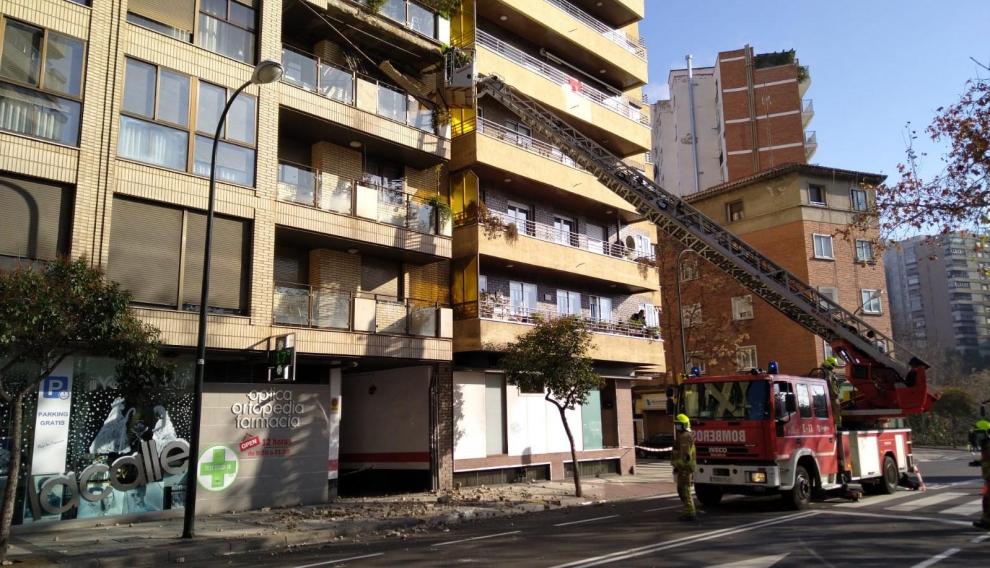 La zona ha quedado vallada.