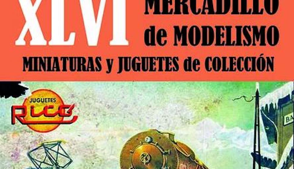 Cartel del mercadillo de los ferroviarios que se realiza hoy.