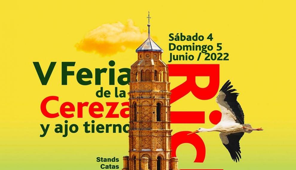 Cartel de la V Feria de Cerezas y Ajo Verde de Ricla.
