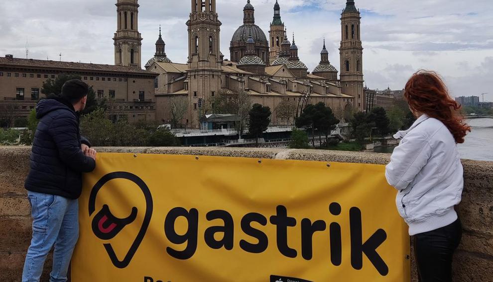 Una acción publicitaria de Gastrik en Zaragoza.