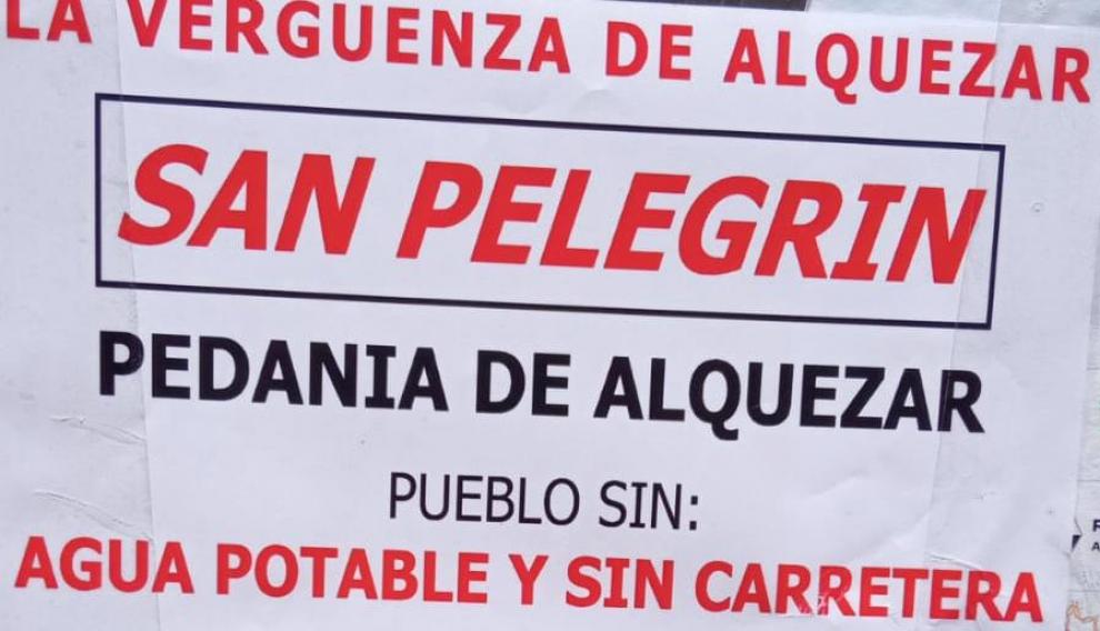 Protesta de los vecinos de San Pelegrín por la falta de agua corriente y un camino asfaltado de dos kilómetros y medio.