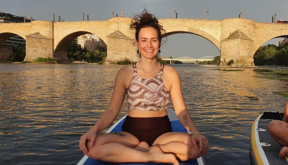 Sara Díaz, profesora de yoga acuático.