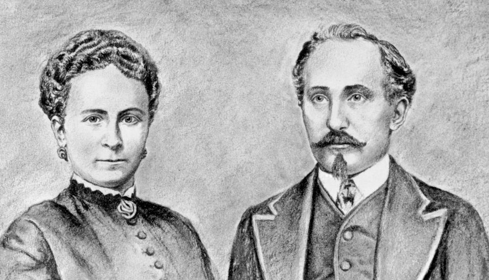 16075_Zeichnung Sophie und Adam Opel (1868)