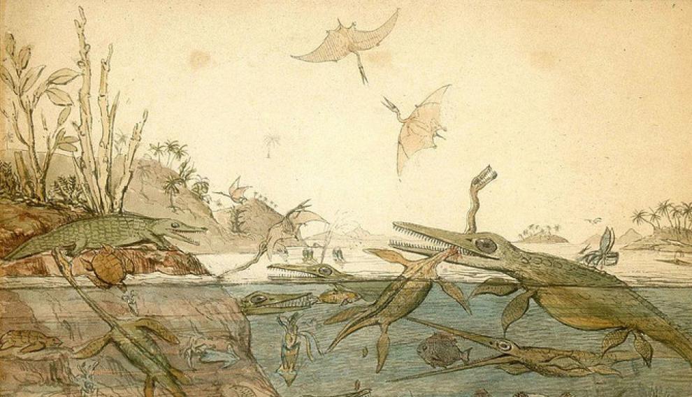 La acuarela Duria Antiquior de Henry De la Beche.
