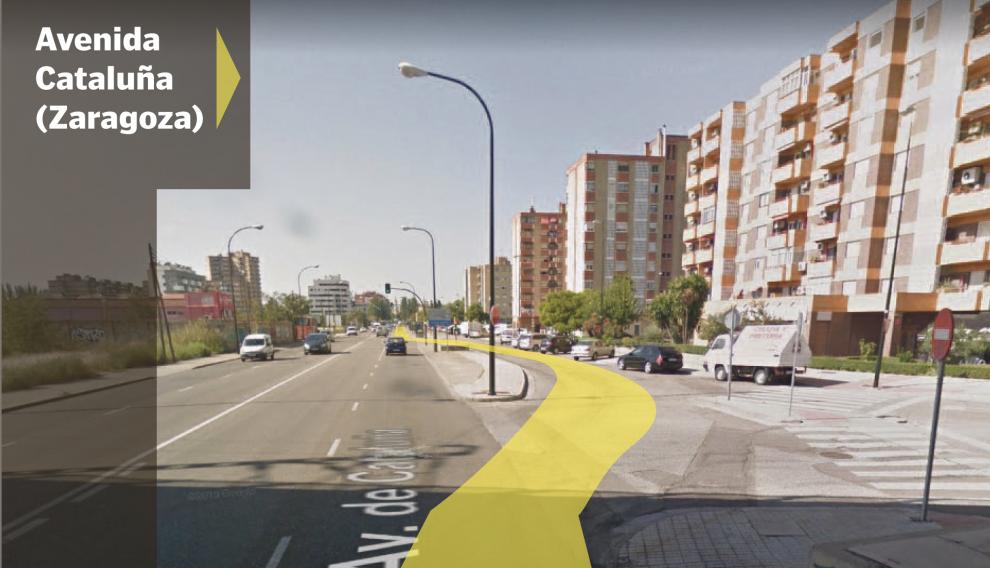 Maniobra en la Avenida de Cataluña de Zaragoza