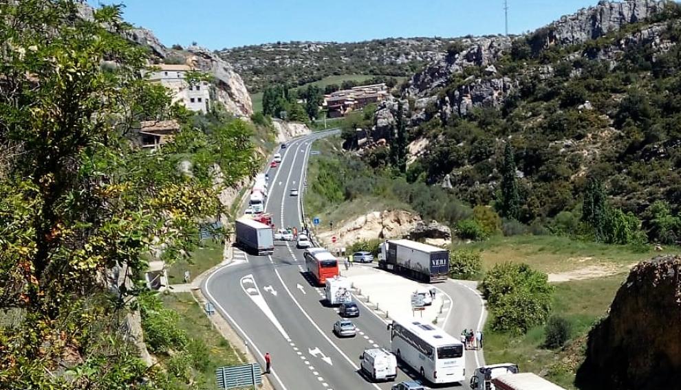 El accidente se ha producido en el km 64,400 de la N-230.