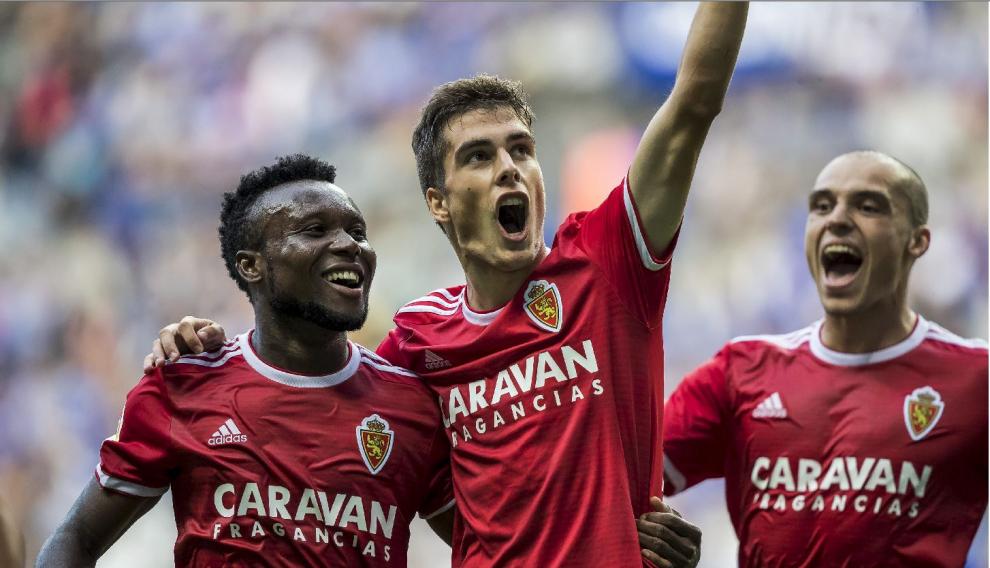 Últimos minutos del 0-4 logrado por el Real Zaragoza en Oviedo en septiembre: Soro acaba de redondear el marcador en el Tartiere.