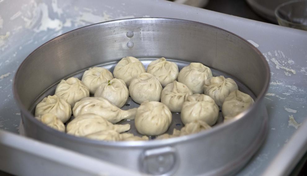 Los momos, ya preparados y listos para cocer al vapor.