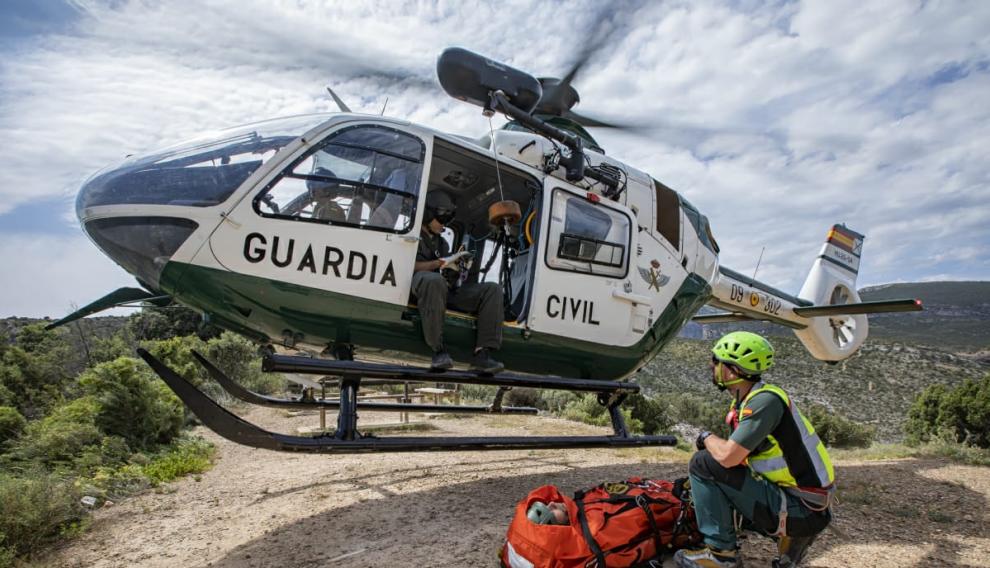 Rescate del barranquista accidentado en el Vero.