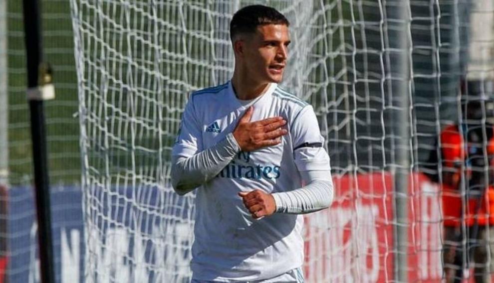 Jaime Seoane, durante un partido con el Real Madrid Castilla.