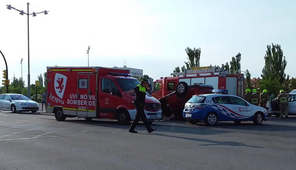 Una imagen del lugar del accidente, en la avenida de la Ciudad de Soria.