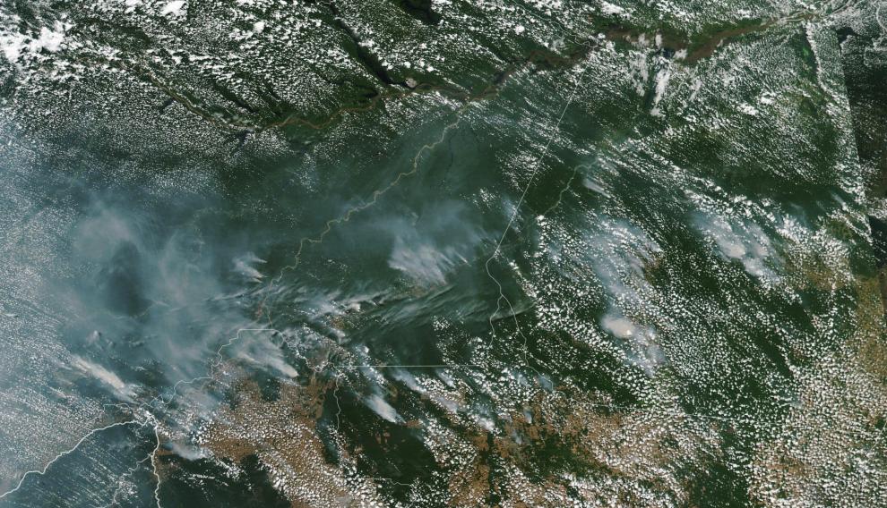 Focos de los incendios en la Amazonía.