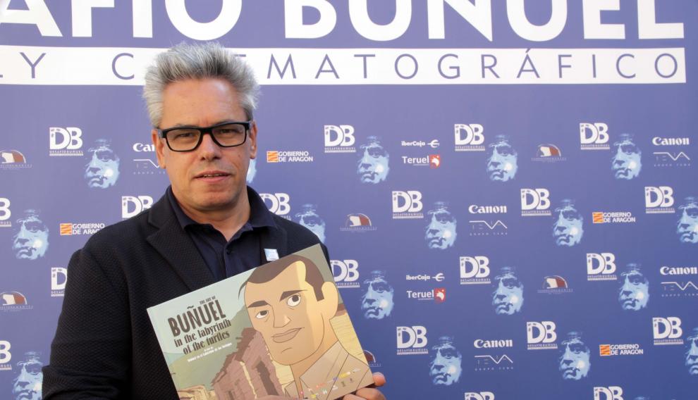 Manuel Cristóbal, productor de 'Buñuel en el laberinto de las tortugas', preseleccionada para los Óscar, en Teruel.