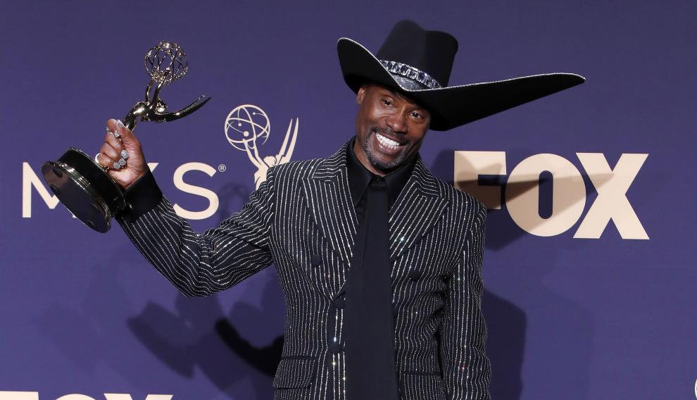 El actor Billy Porter tras recoger el premio a Mejor Actor de una serie dramática en la ceremonia de los Emmy.