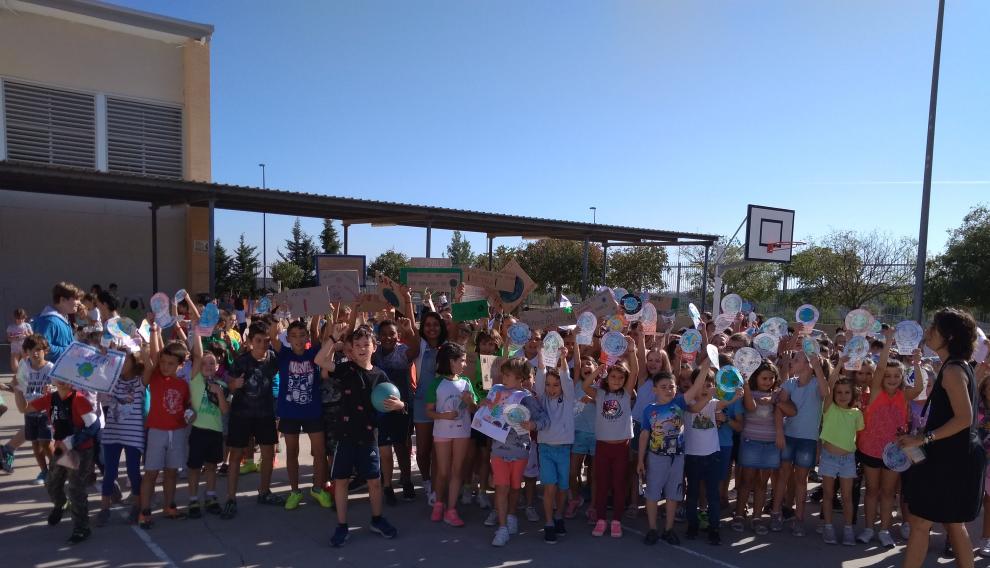 Acto celebrado en el colegio de Valdespartera este viernes, con motivo de la Semana del Clima.