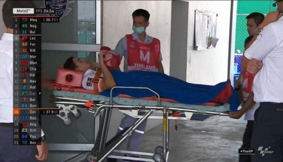Momento del traslado de Márquez
