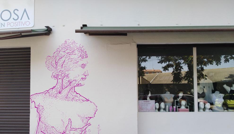 El mural que acaba de pintar Adrián Pereda en Rosa en Positivo.