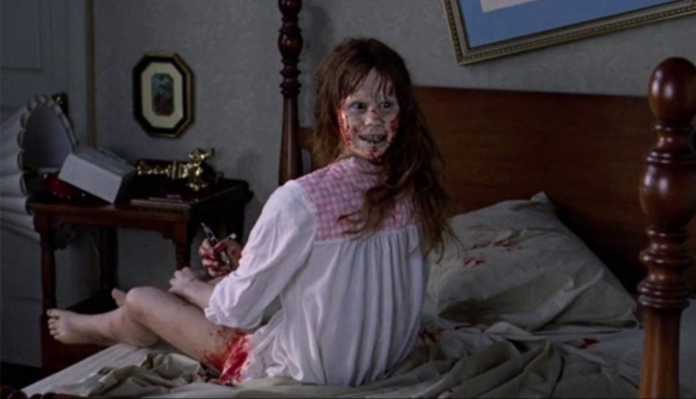 Linda Blair, de buen humor, en 'El exorcista'.