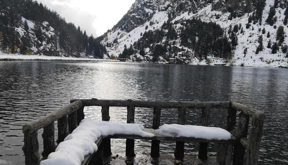 Imagen que presentaba este jueves el balneario de Panticosa, que esta semana ya ha recibido cerca de medio metro de nieve.