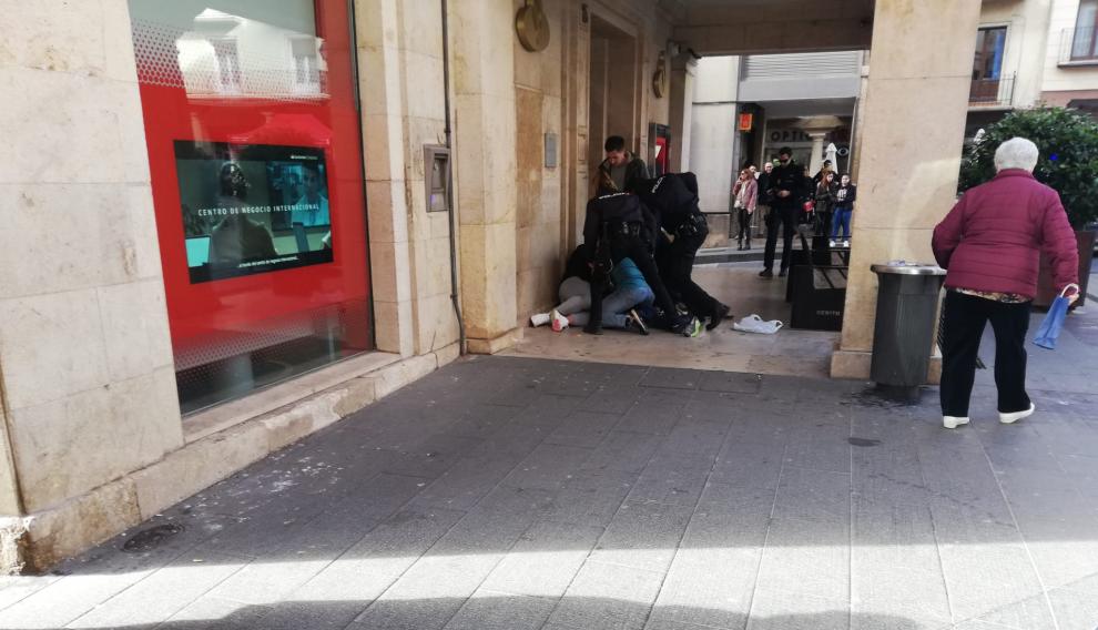 Momento de la detención en Teruel