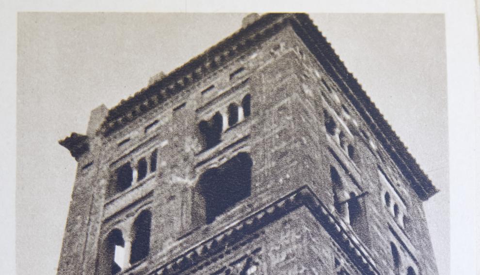 La torre mudéjar de San Martín muestra los efectos de los combates librados en sus proximidades.
