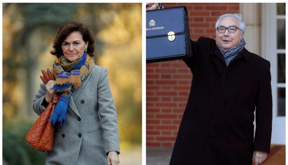Carmen Calvo y Manuel Castells.