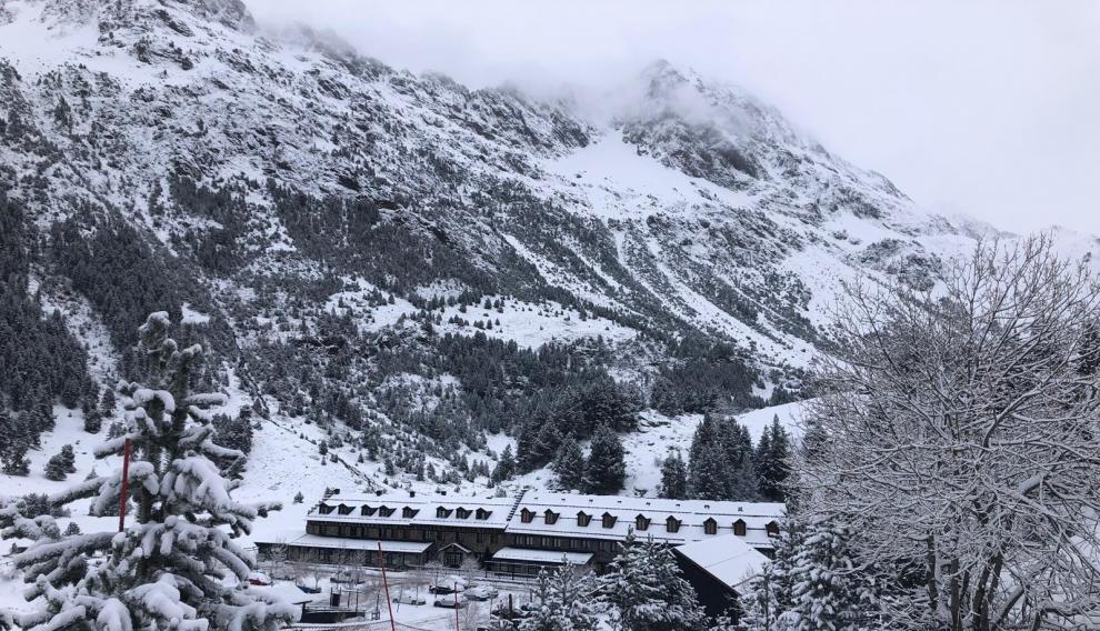 Llanos del Hospital, tras la nevada caída la pasada madrugada.
