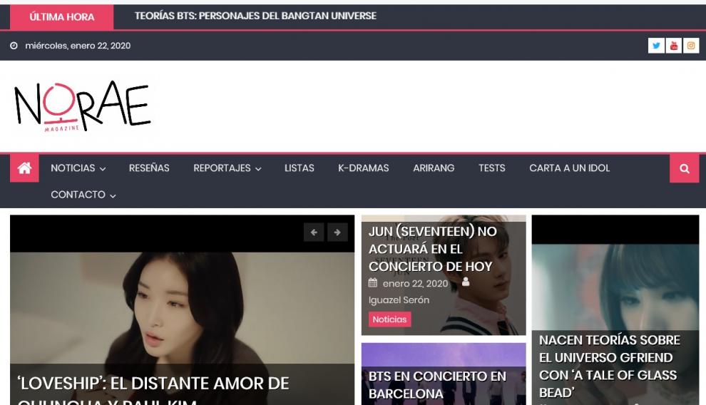 Imagen del portal de la revista 'Norae Magazine', que se hace en Zaragoza.