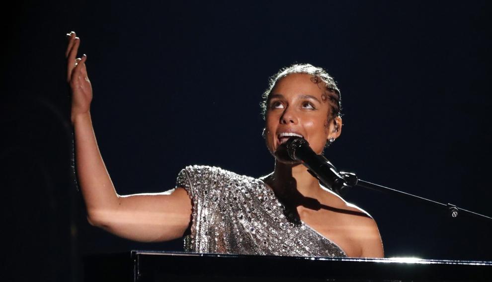 Alicia Keys, en un momento de su actuación.
