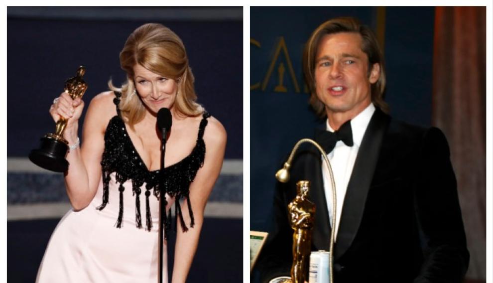 Laura Dern, por 'Historia de un matrimonio', y Brad Pitt, por 'Érase una vez... en Hollywood', se llevaron los Óscar de mejor actriz y mejor actor de reparto, respectivamente.
